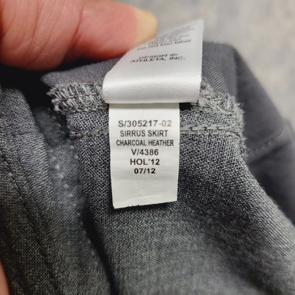 Athleta Sirrus Tennis Skirt Wome 8 Wool Blend Drawstring Casual Charcoal Heather - Picture 8 of 12